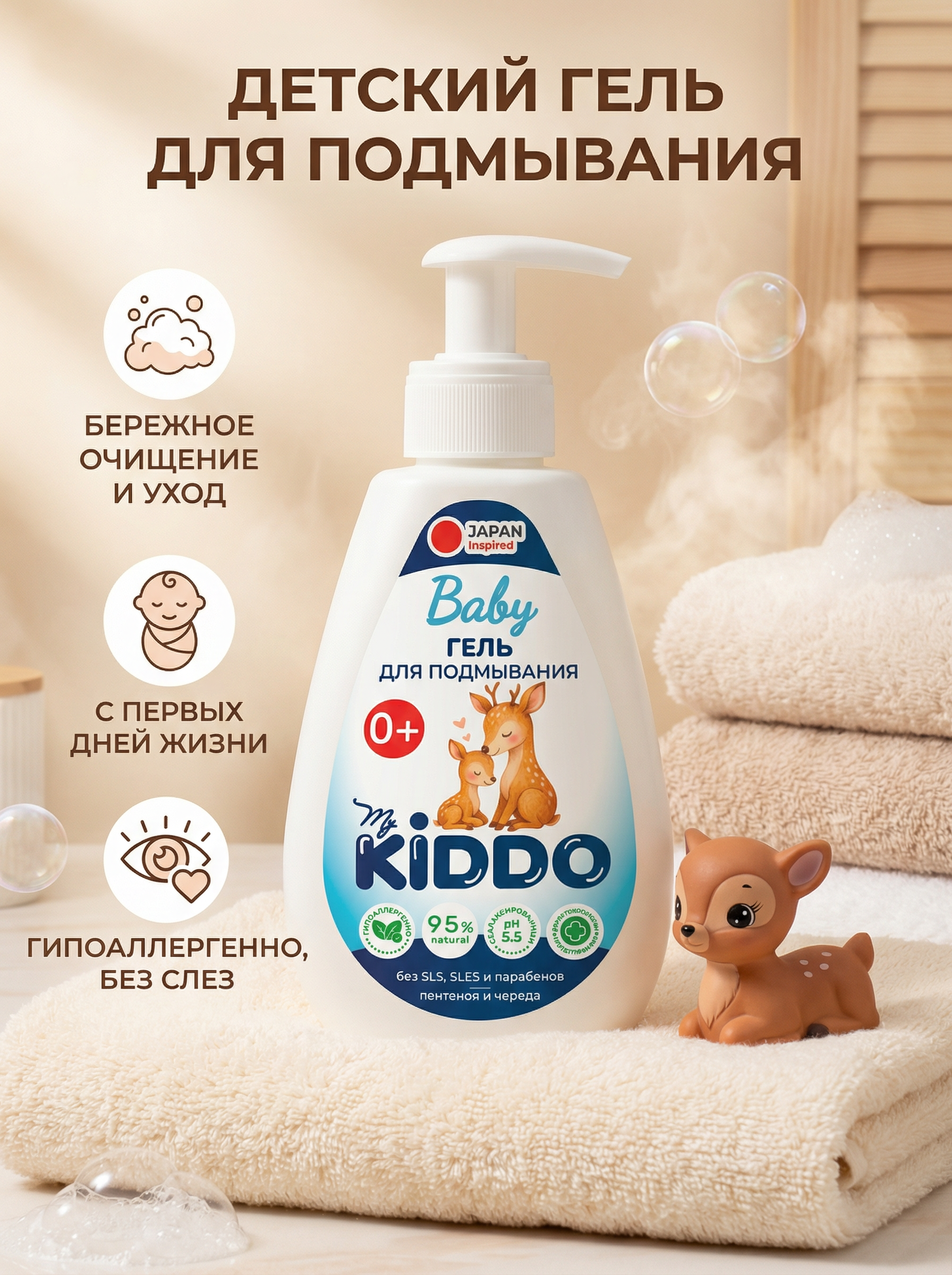 Гель MyKiddo для подмывания, детский 300 мл - фото 1