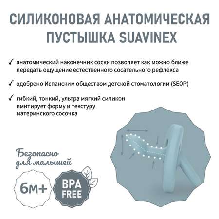 Пустышка Suavinex силикон анатомическая от 6 мес.