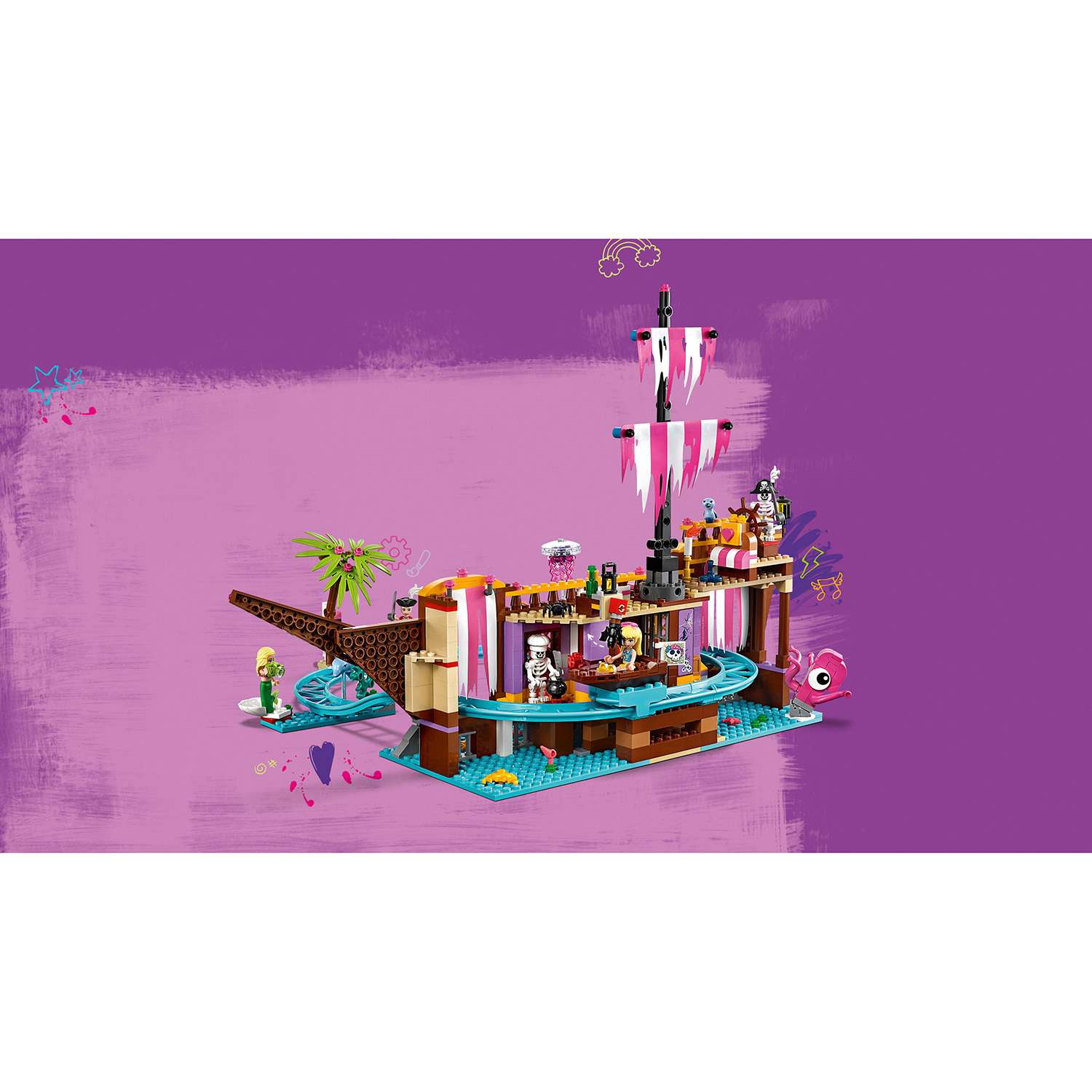 Конструктор LEGO Friends Прибрежный парк развлечений блочный - фото 8