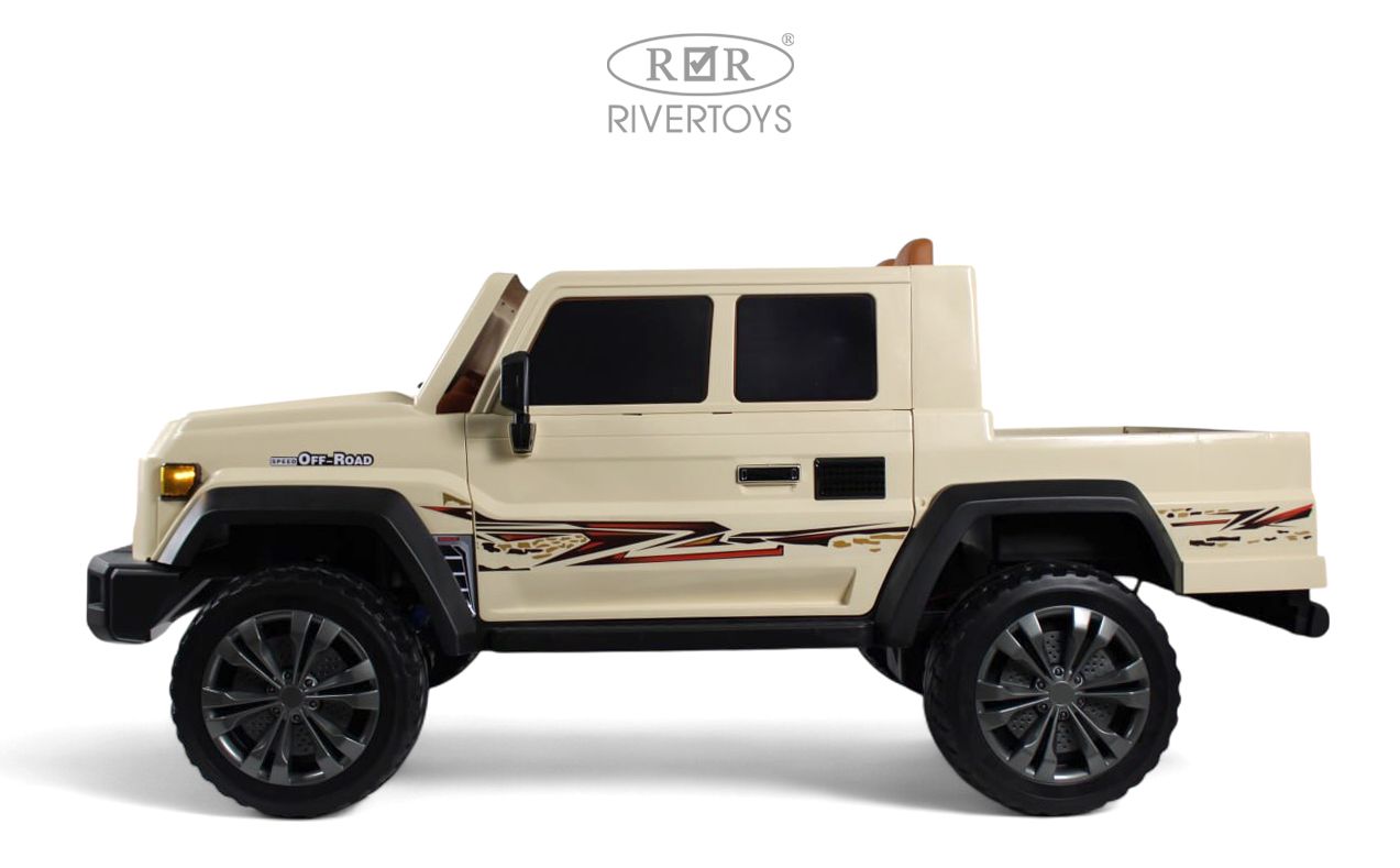 Электромобиль RIVERTOYS E555KX-PICKUP-KHAKI С пультом ДУ - фото 4