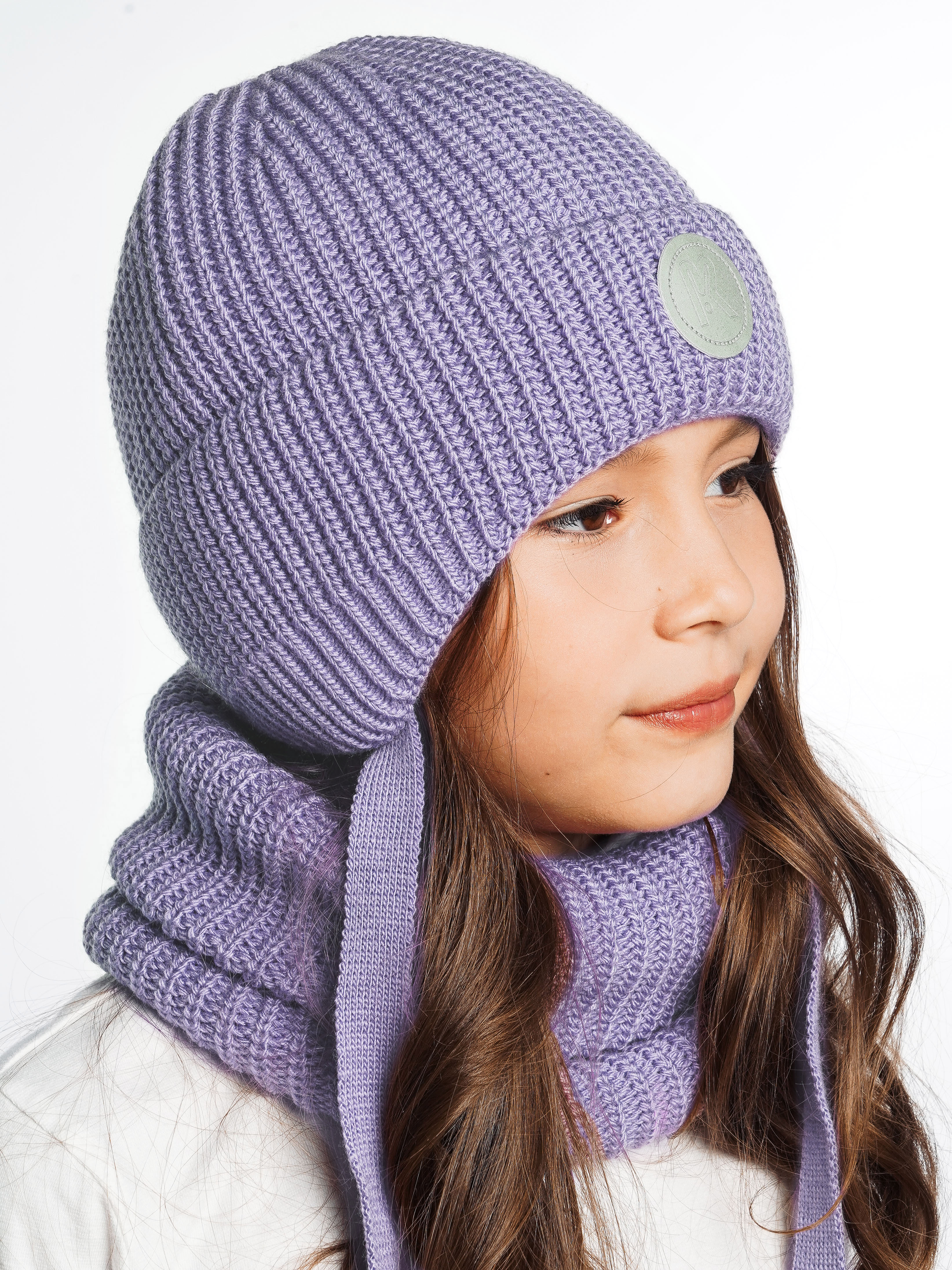 Шапка и снуд ПриКиндер U-W_221229 Цвет: Сиреневый - фото 14