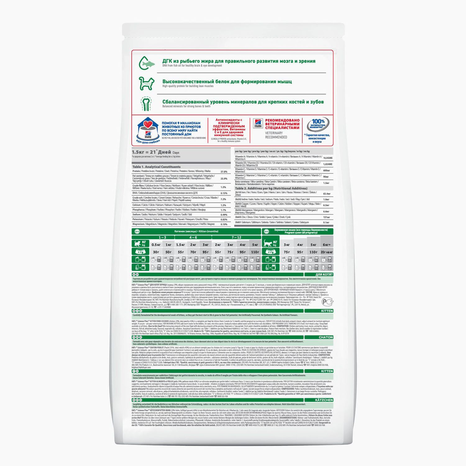 Корм сухой HILLS 1,5кг для котят Science Plan с курицей для здорового роста и развития - фото 2
