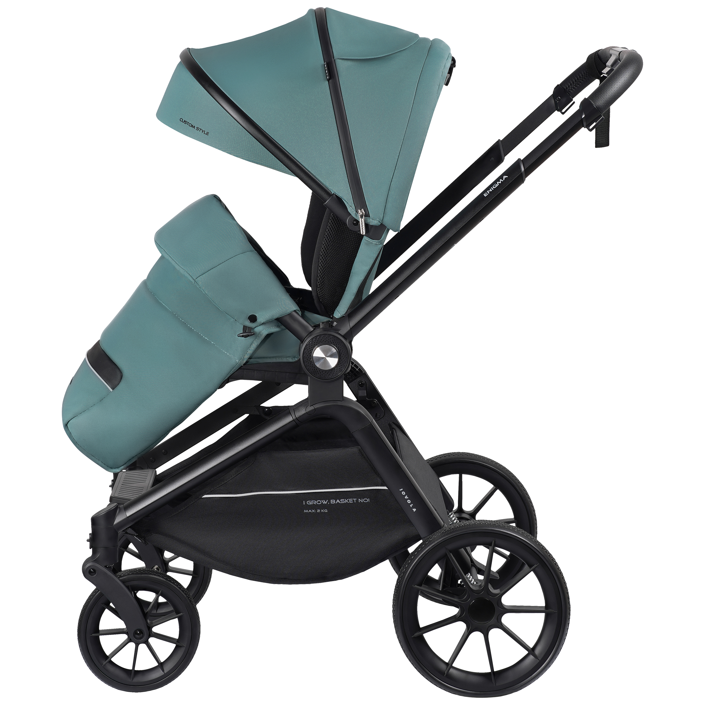 Коляска 2в1 JOVOLA Enigma универсальная зеленый - фото 26