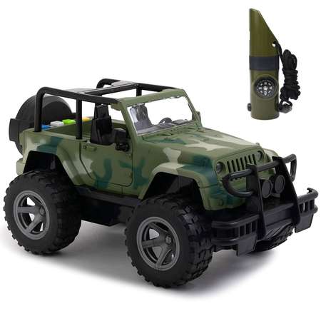 Автомобиль LampStory Land Rover военный автомобиль 1:16 зеленый