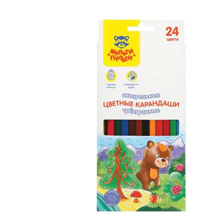 Карандаши акварельные Мульти Пульти 24 шт.