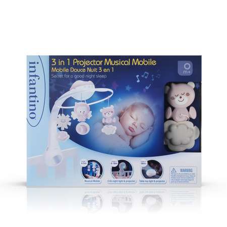 Мобиль INFANTINO 3 в 1 Музыкальный пыльная роза