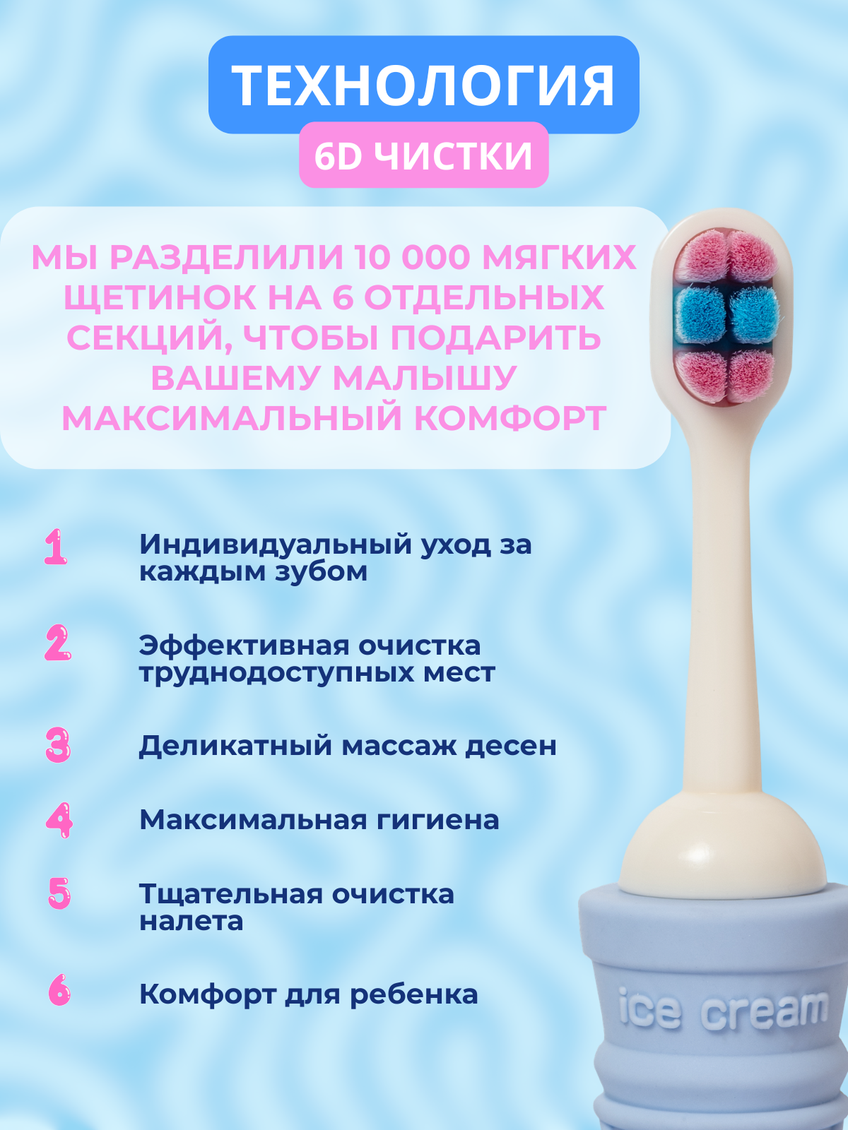 Зубная щетка классическая Чистый Зуб от 0 лет 1 шт. - фото 6