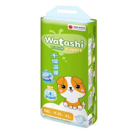 Подгузники WATASHI XL (11-25 кг) 42 шт.