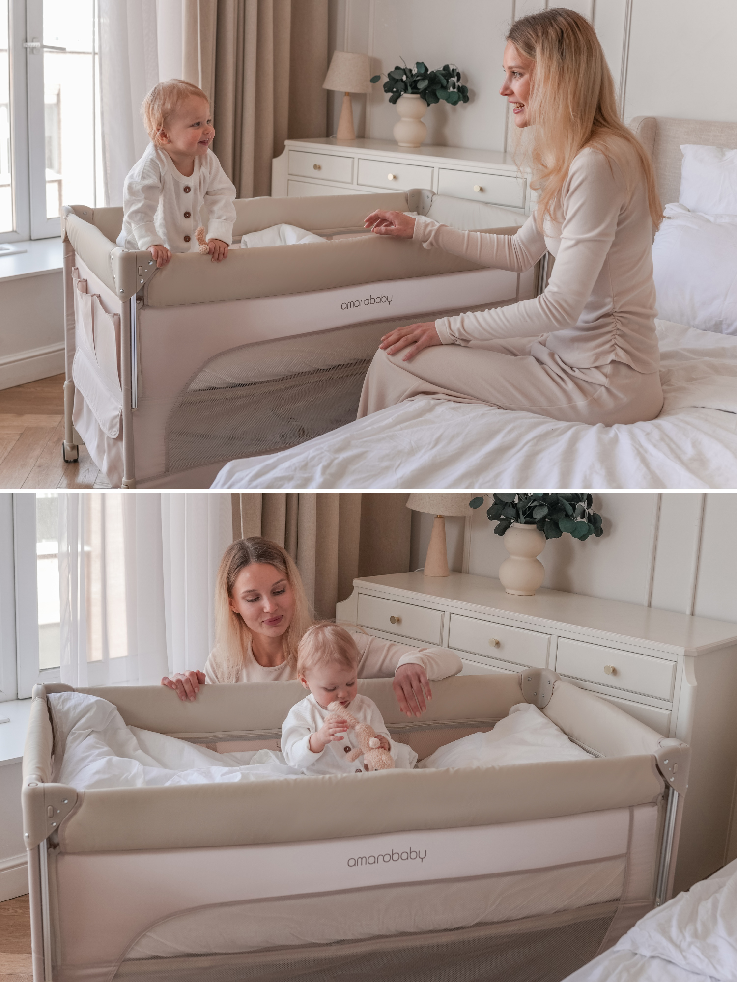 Манеж кровать Amarobaby OASIS коричневый АВ25-26OS/53 - фото 24