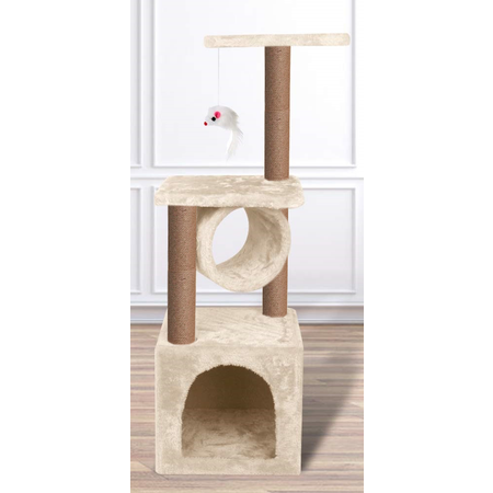 Домик для кошки с когтеточкой Pet БМФ Бежевый