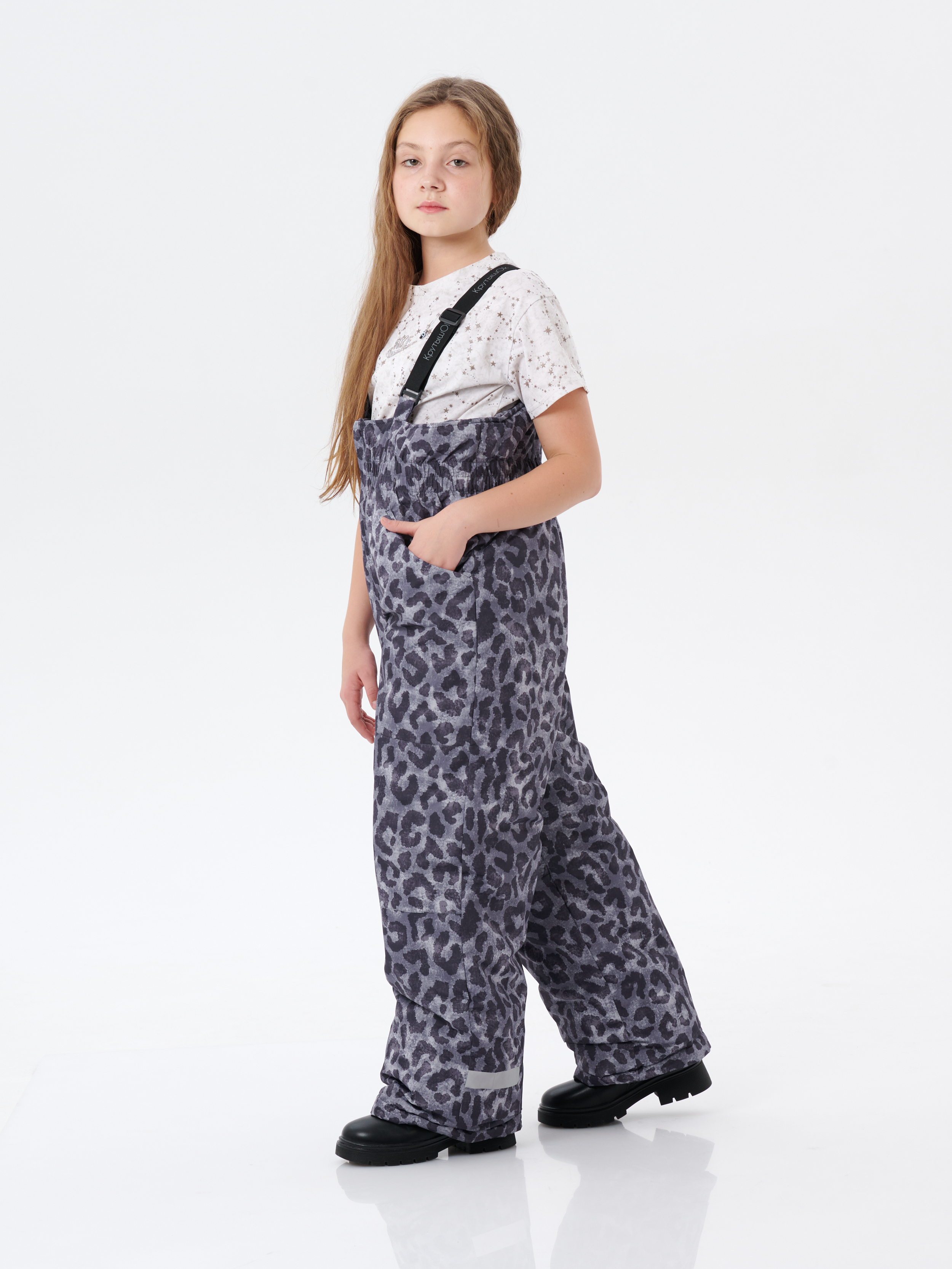 Брюки утепленные КрутышОк Т-067 серый леопард - фото 3