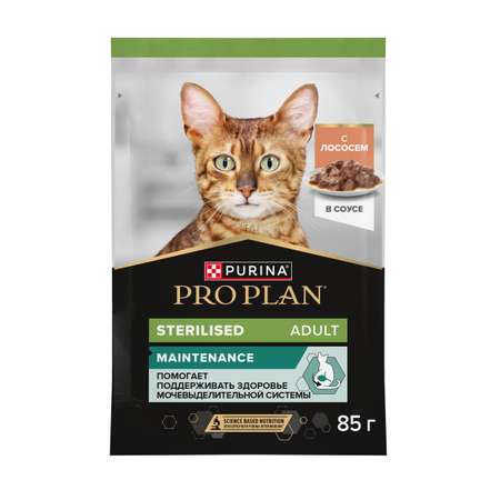 Корм PRO PLAN для стерилизованных кошек и кастрированных котов 85г лосось в соусе