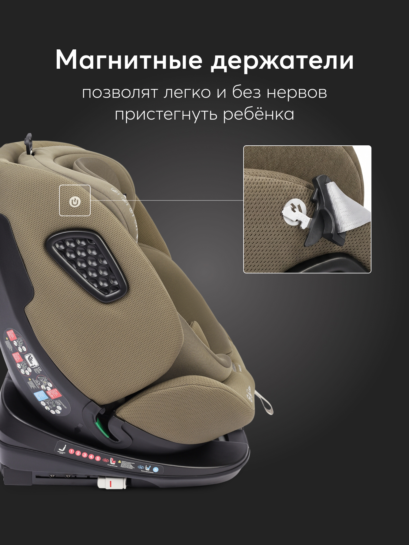 Автокресло Happy Baby Reex Isofix 0+/1/2/3 (0-36 кг) зеленый - фото 8