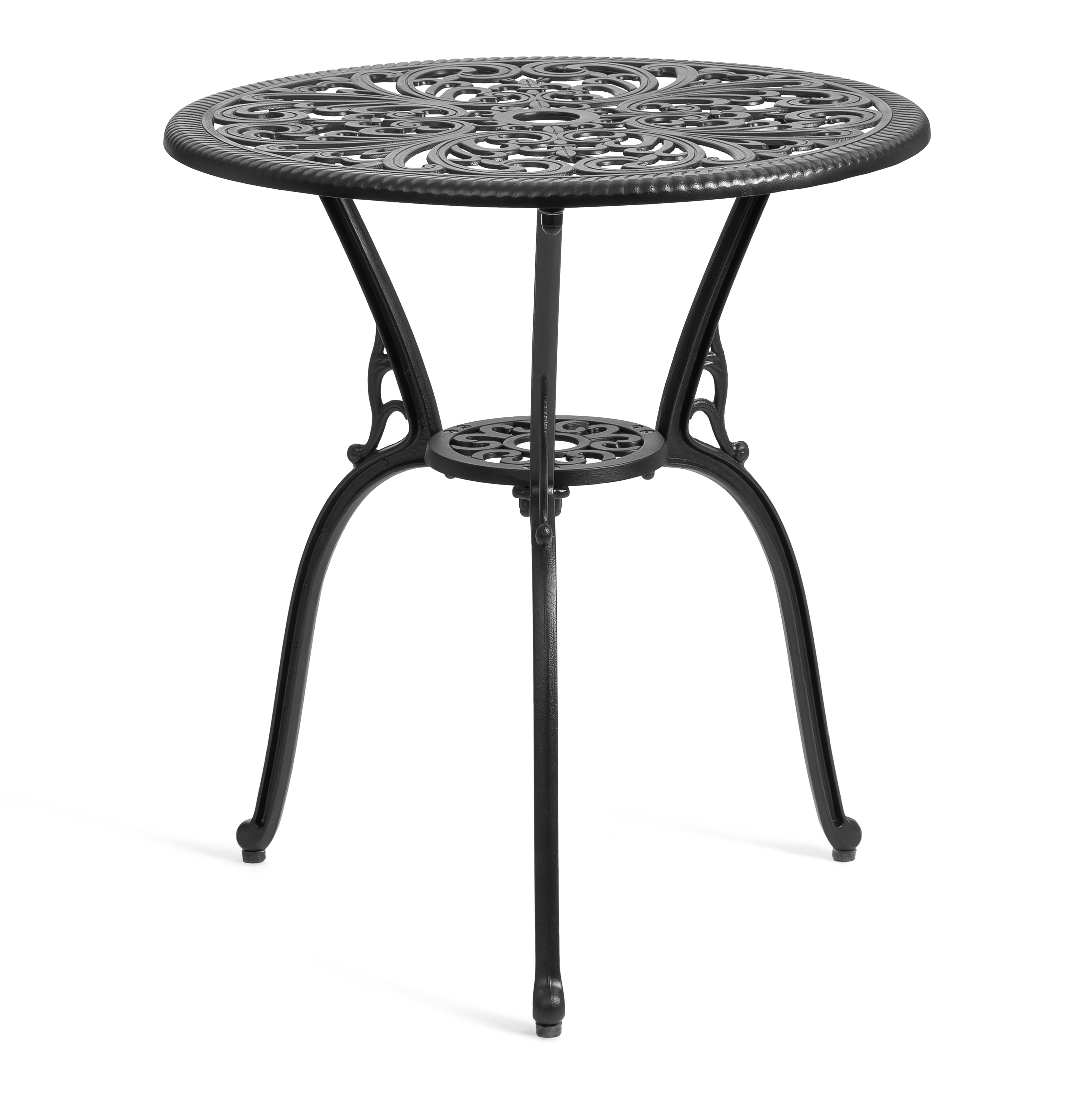 Комплект садовой мебели TETCHAIR Романс (стол+2 стула), алюминиевый сплав, D60/H67, 53х41х89см, черный - фото 3