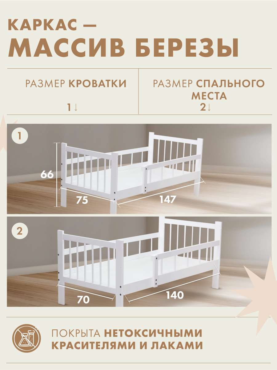 Кровать подростковая Alatoys (белый) - фото 2