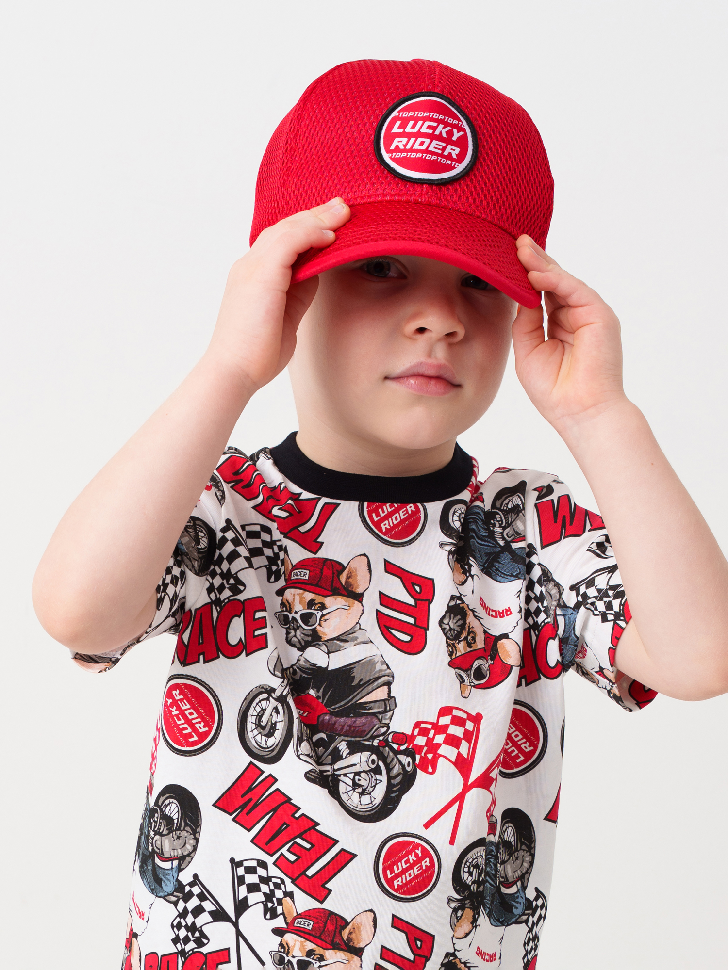 Изображение товара Детская бейсболка PlayToday 52 из дышащего материала с изогнутым козырьком