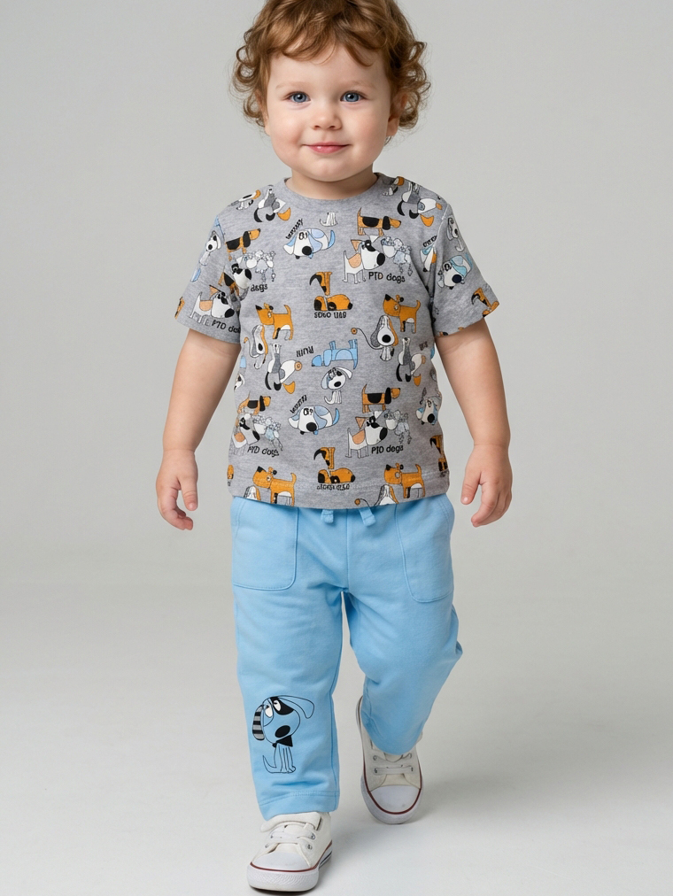 Изображение товара Костюм PlayToday Мальчику 86 Летняя футболка с коротким рукавом и брюки на резинке Изображение товара Костюм PlayToday Мальчику 86 Летняя футболка с коротким рукавом и брюки на резинке