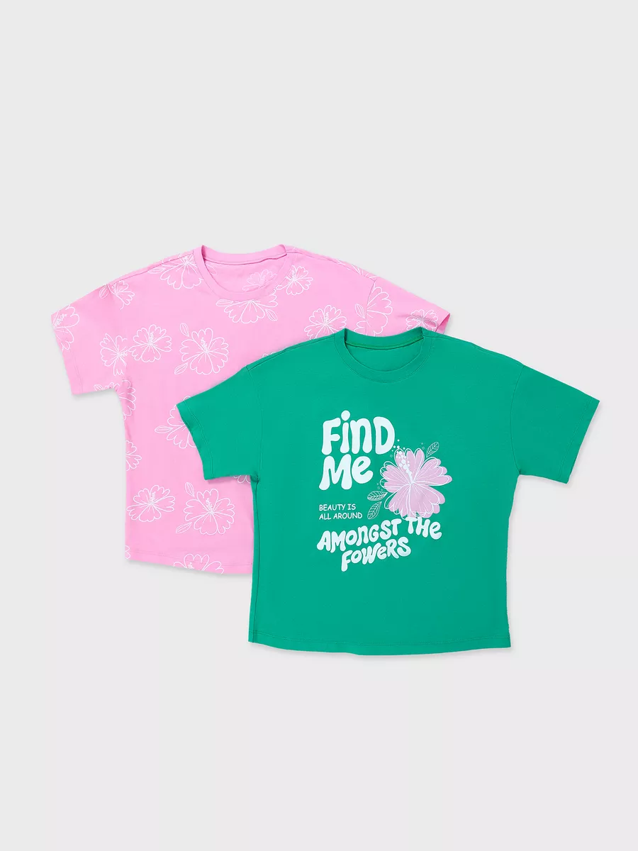 Футболка 2 шт Mark Formelle (Марк Формэль) 117843-2/зеленый топаз +цветы на розовом - фото 8