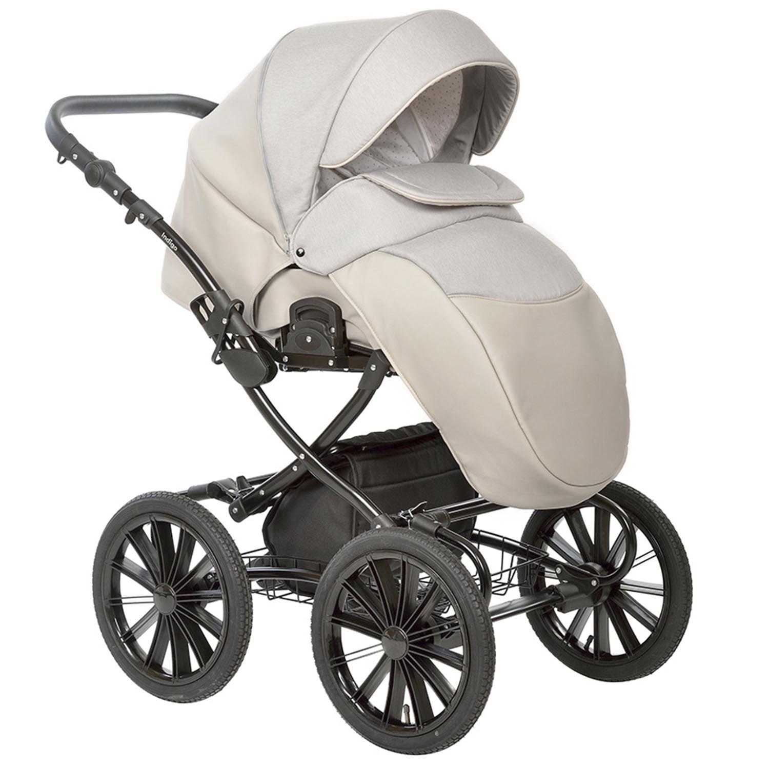 Коляска 2в1 Indigo Porto Classic 03 бежевый - фото 4