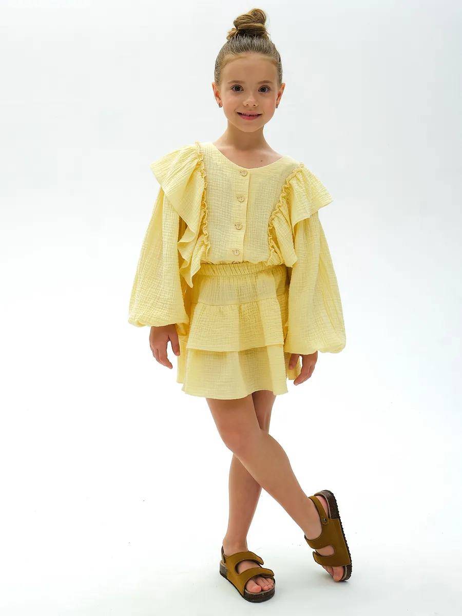 Блузка и юбка Leli dress костюм_муслин_с_юбкой_желтый - фото 7