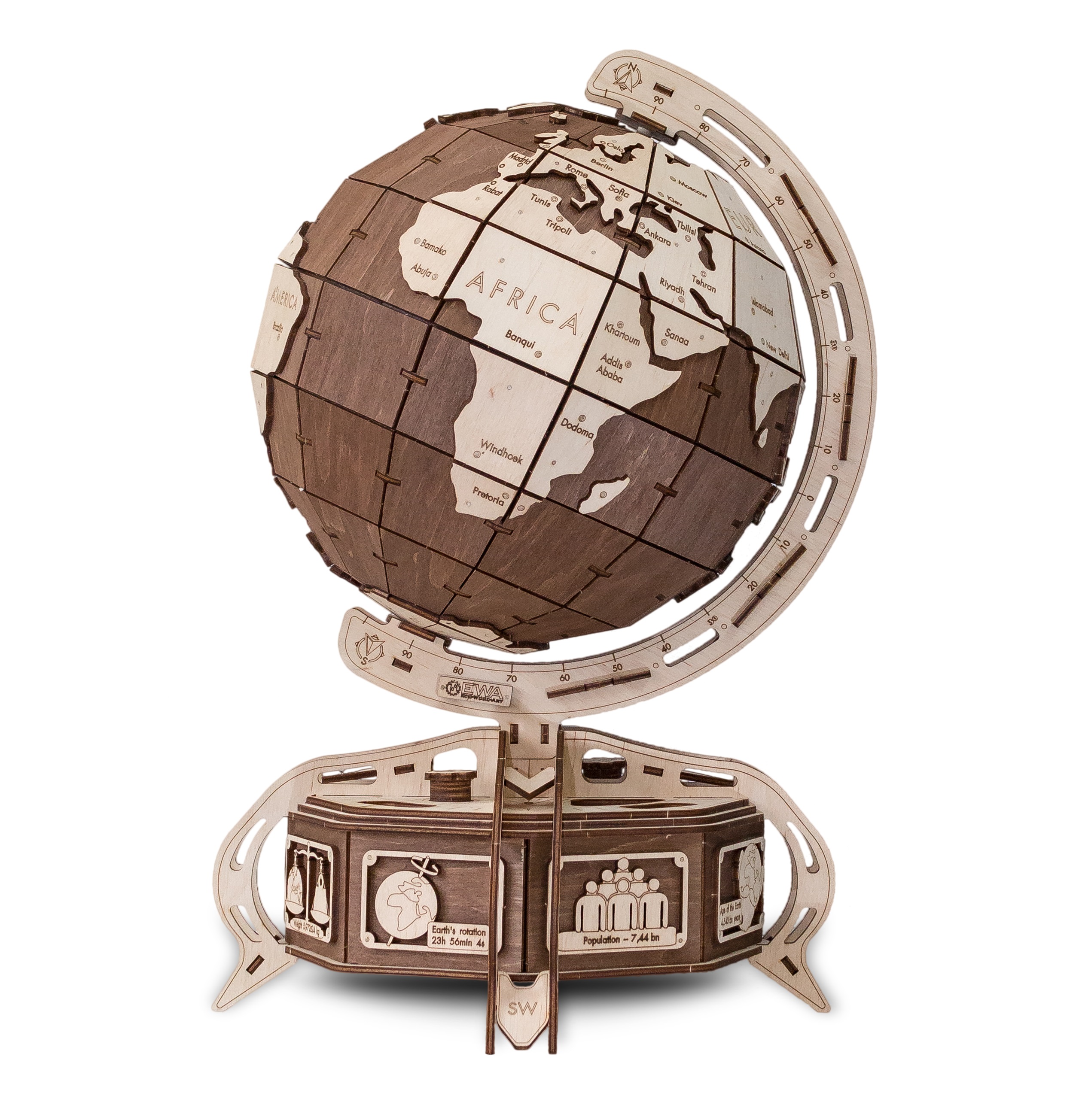 Конструктор Eco Wood Art Глобус деревянный - фото 12