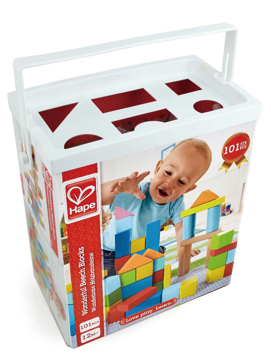 Конструктор Hape Кубики деревянный 101 дет. - фото 7