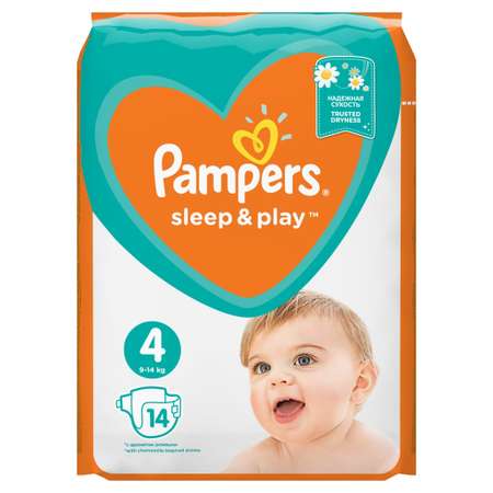 Подгузники Pampers Sleep and Play 4 (9-14 кг) 14 шт.