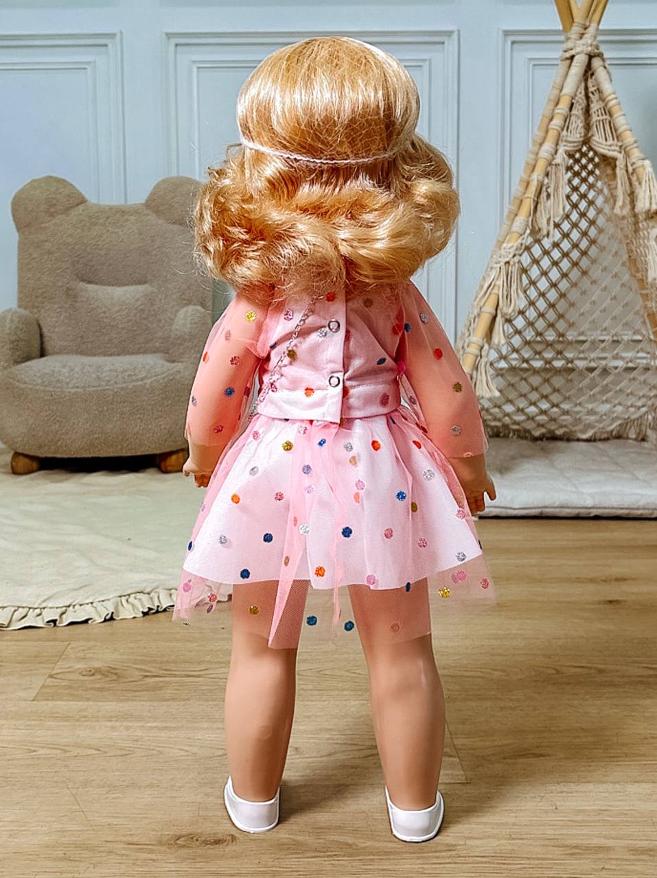 Кукла большая (ростовая) СТРАНА КУКОЛ говорящая, шагающая за руку высота 60 см 20-11.3 - фото 14