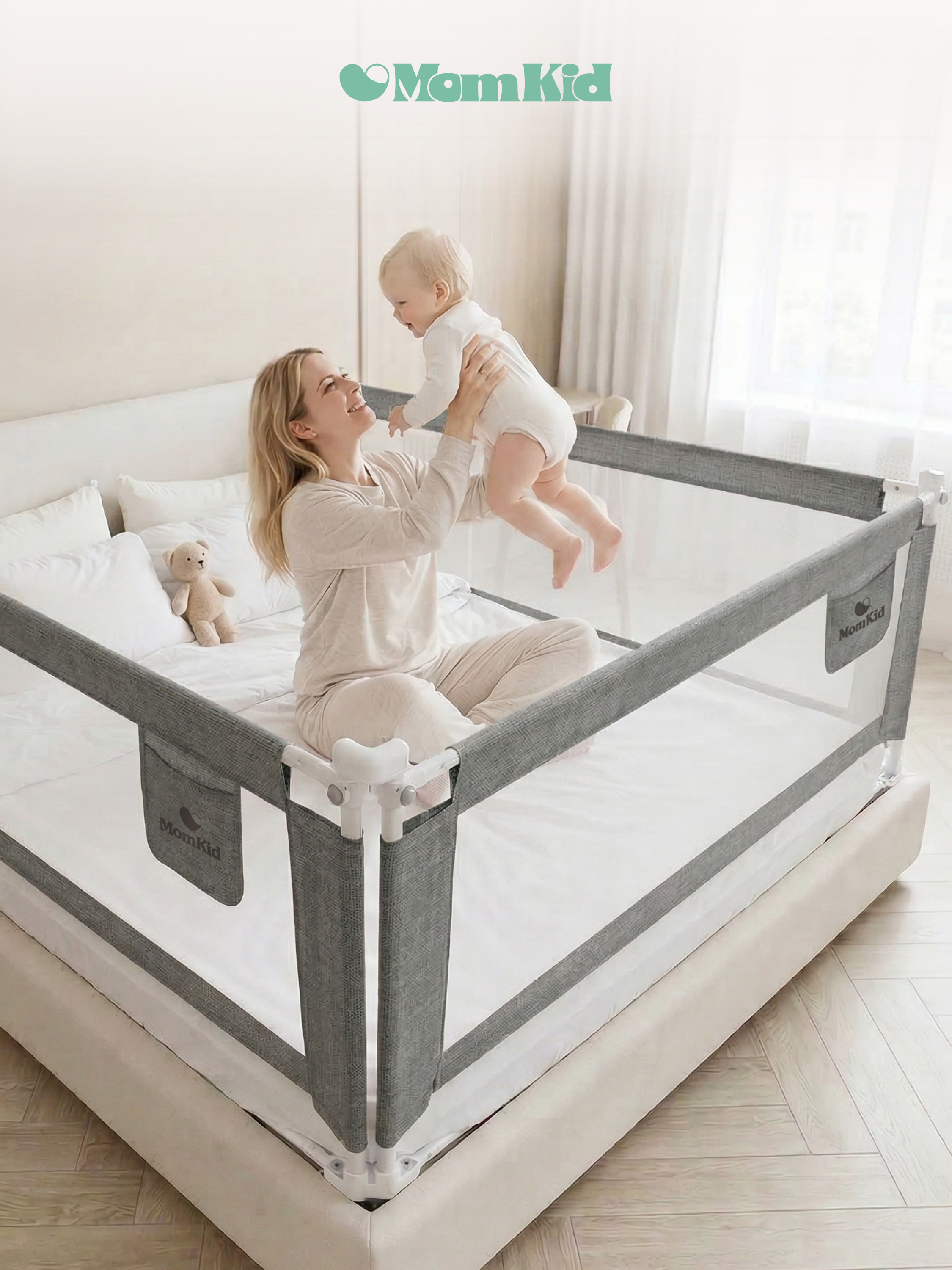 Барьер-ограничитель MomKid Бортик для кровати от падений 140 см - фото 15