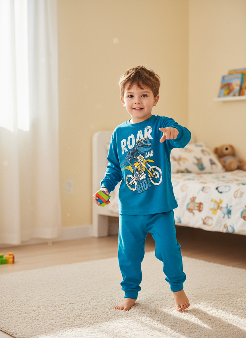 Пижама Утенок 800п бирюза дино - фото 1