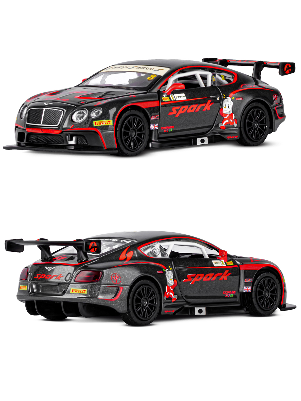 Автомобиль АВТОпанорама Bentley Continental GT3 1:32 JB1251407 - фото 7