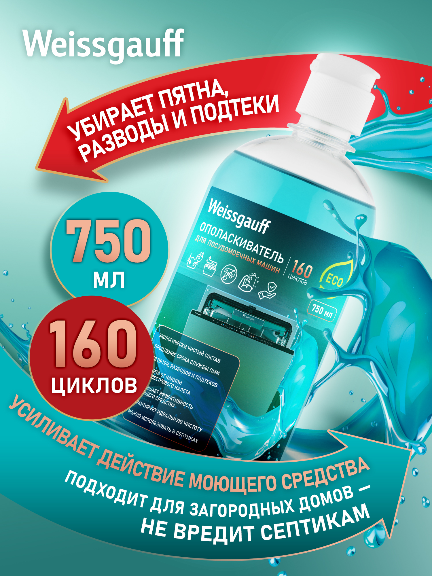 Средство для ухода за посудомоечной машиной WEISSGAUFF - фото 1