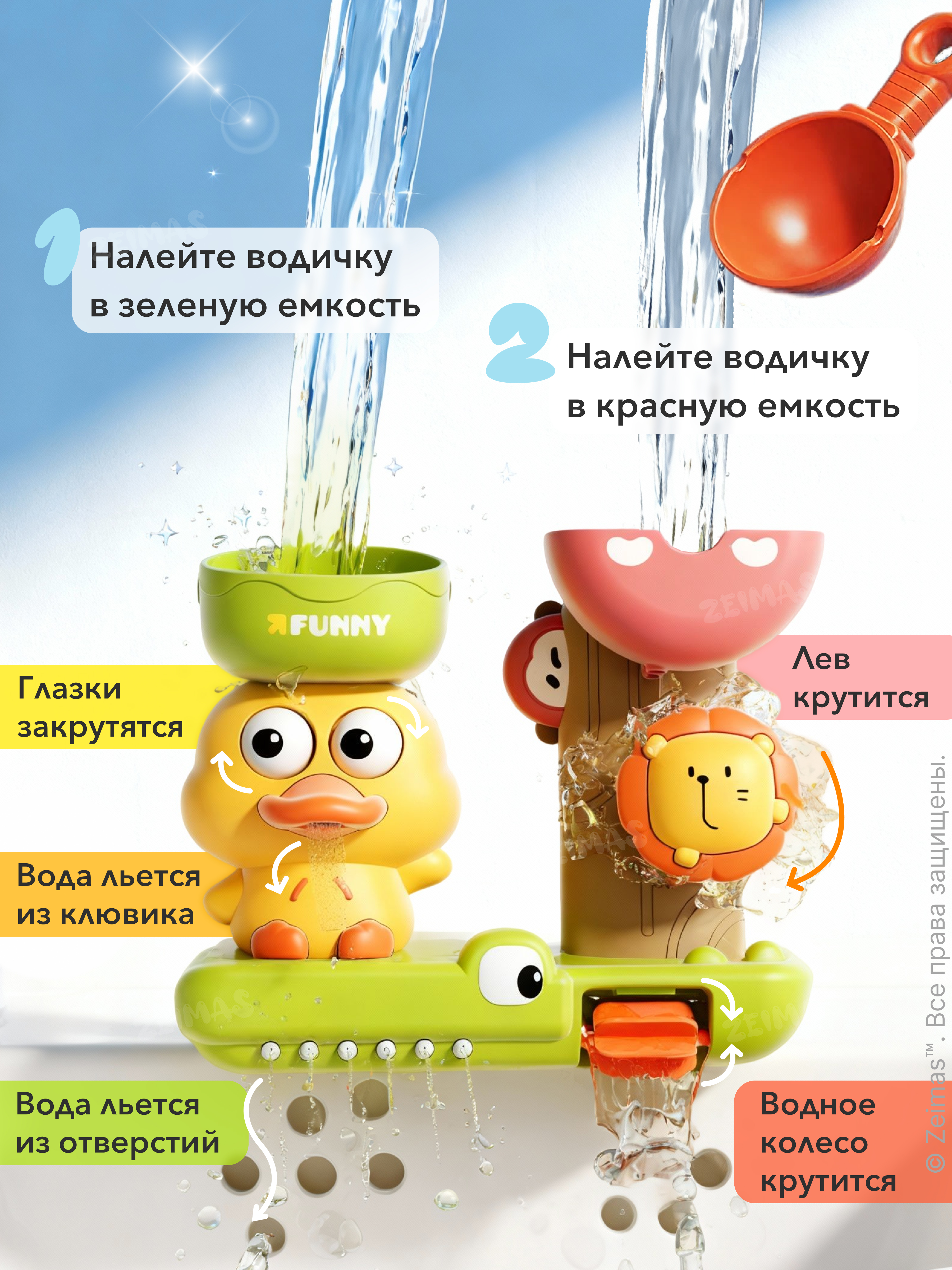 Игрушка Zeimas рыбалка Игрушка для ванной Утенок - фото 4