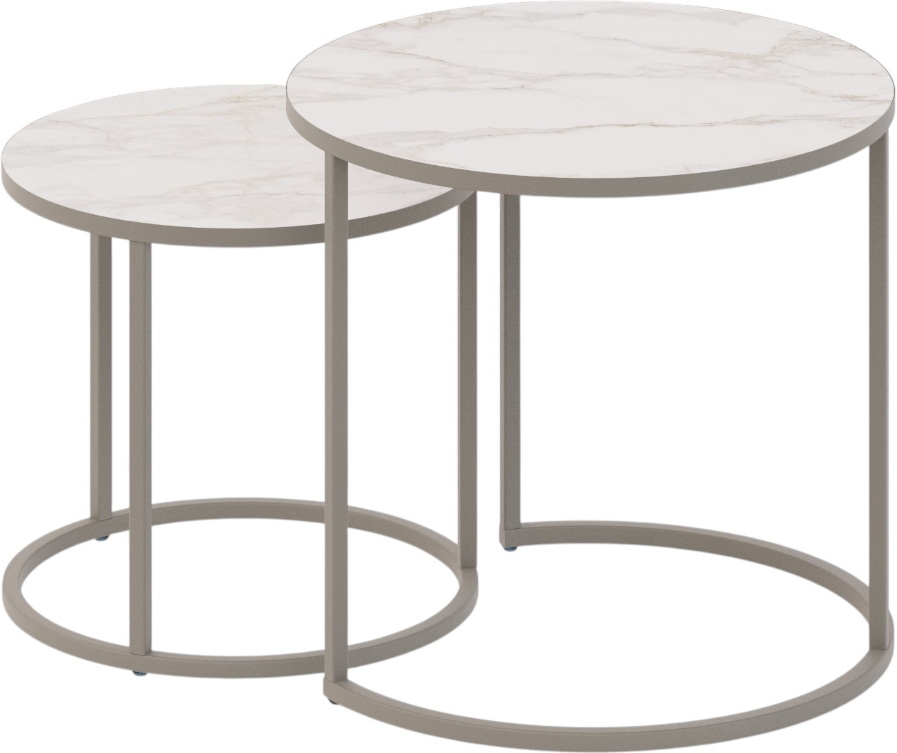 Стол журнальный SLINE Верона керамогранит 40/50 белый глянец/титан - фото 7