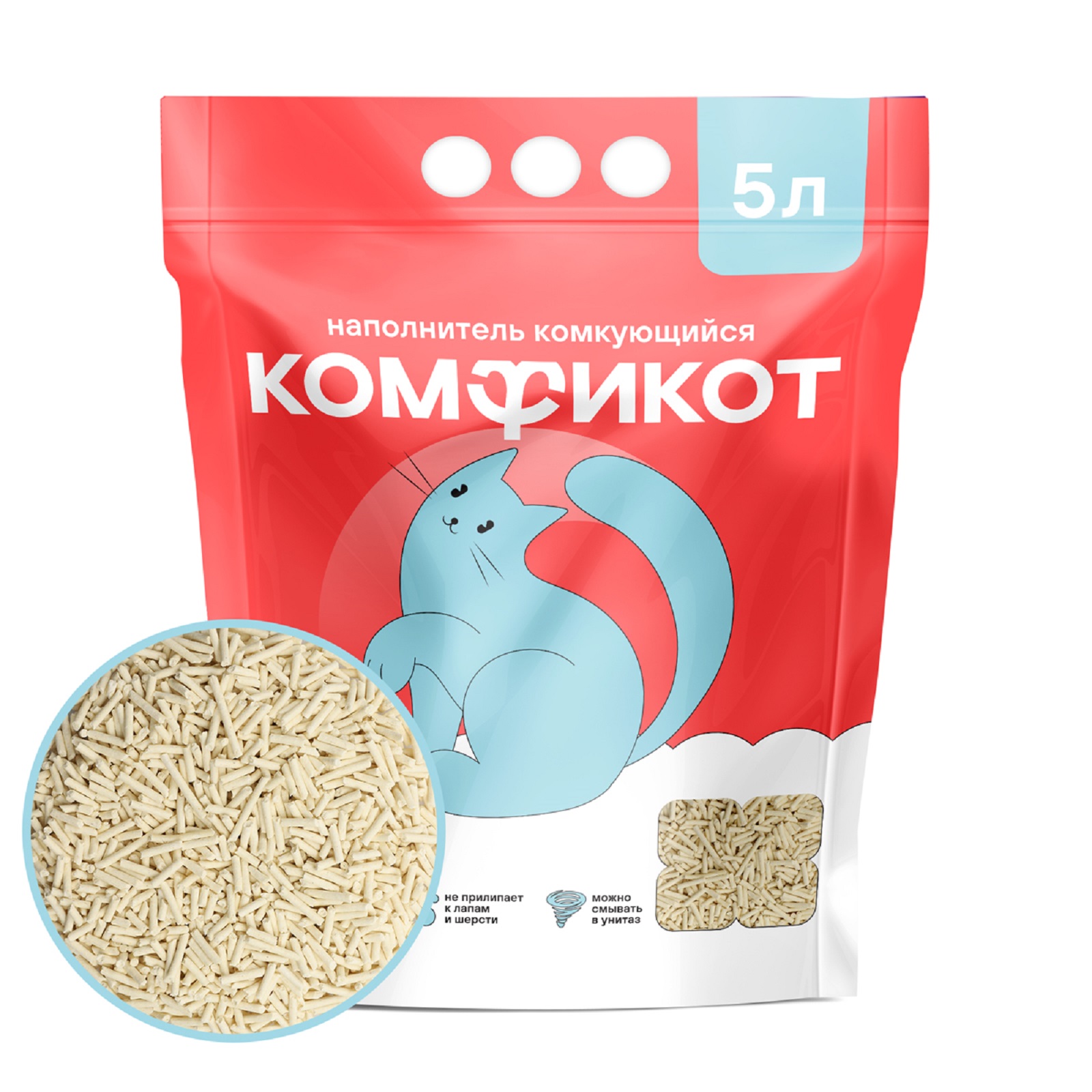 Наполнитель КОМФИКОТ 5 л впитывающий, растительный - фото 1