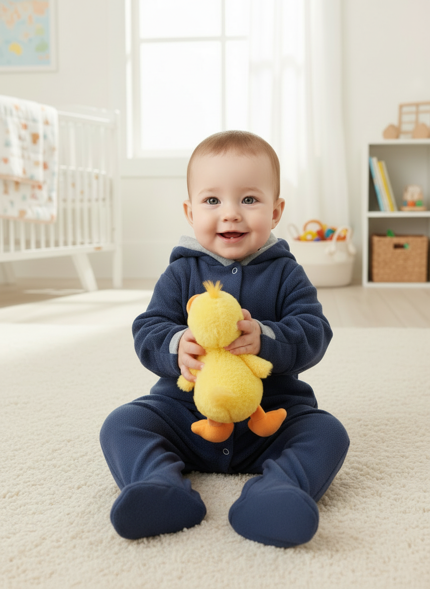 Изображение товара Комбинезон Утенок флисовый для мальчика с капюшоном 74