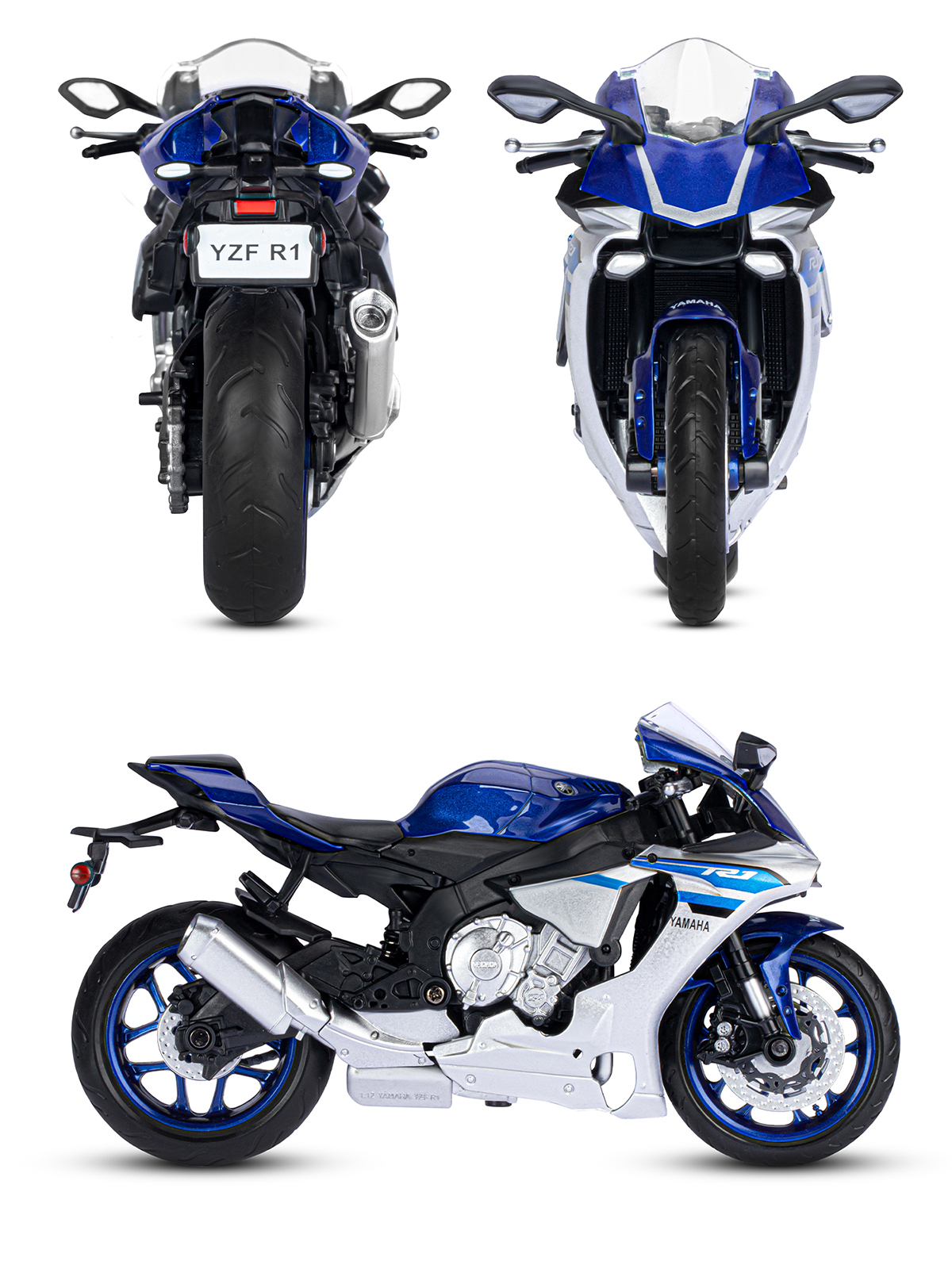 Мотоцикл АВТОпанорама Yamaha YZF R1 1:12 JB1251571 - фото 7
