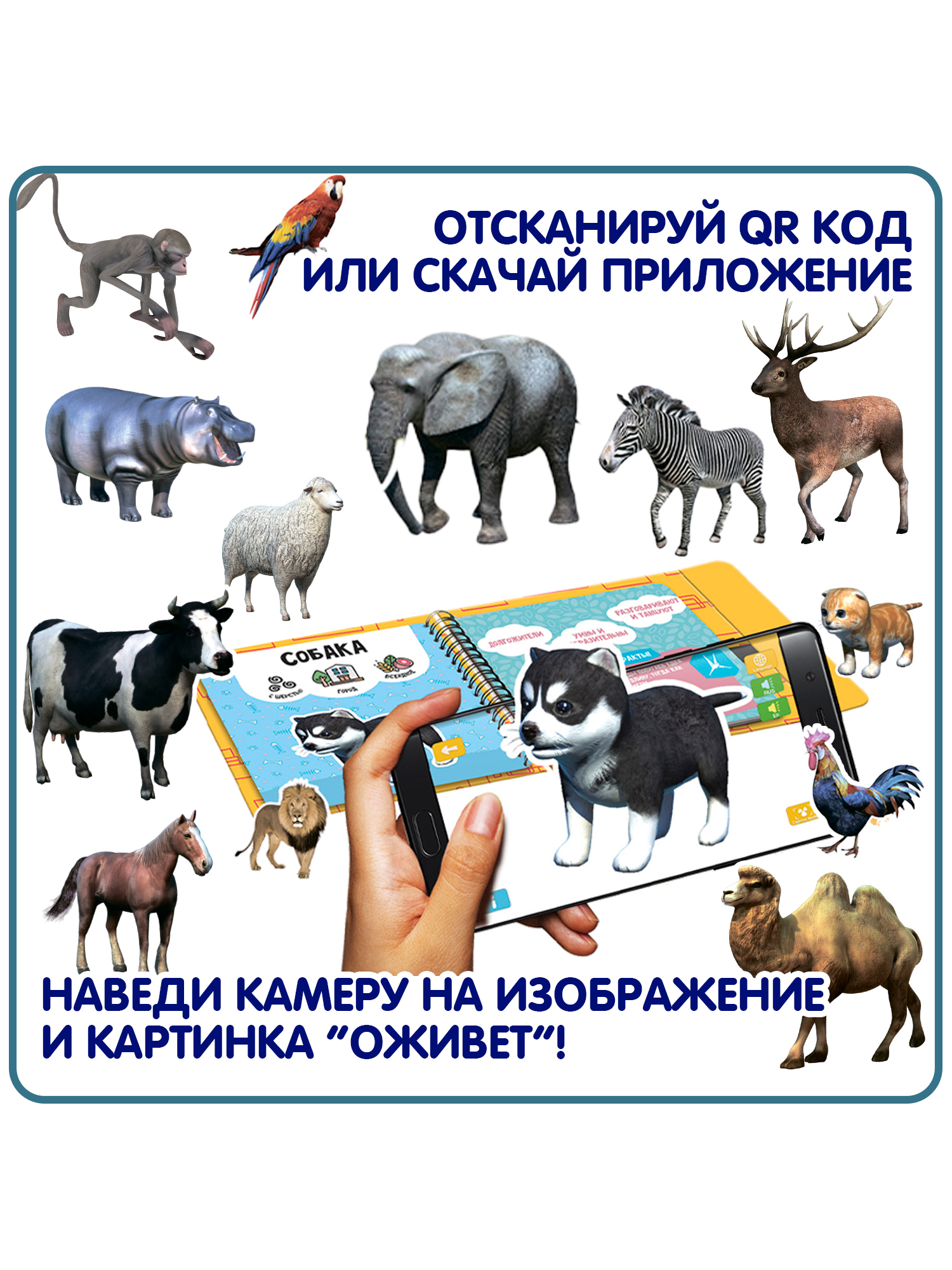 Настольная игра Bondibon в дорогу Изучаем животных AR - фото 2