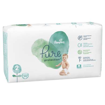 Подгузники Pampers Pure Protection 2 (4-8 кг) 39 шт.