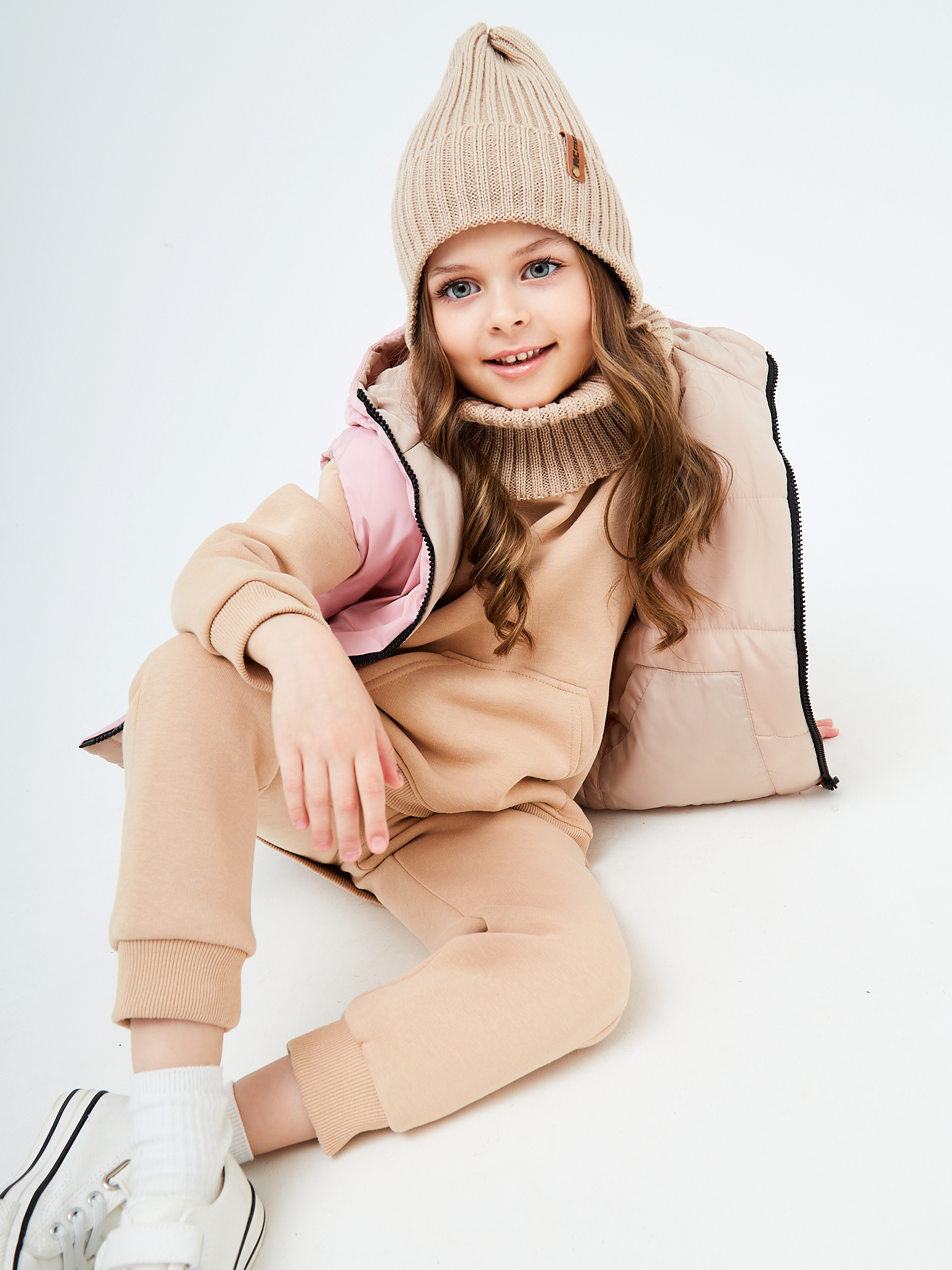 Шапка и снуд NYCkids NYC-H-56-zaviazki-beige - фото 10