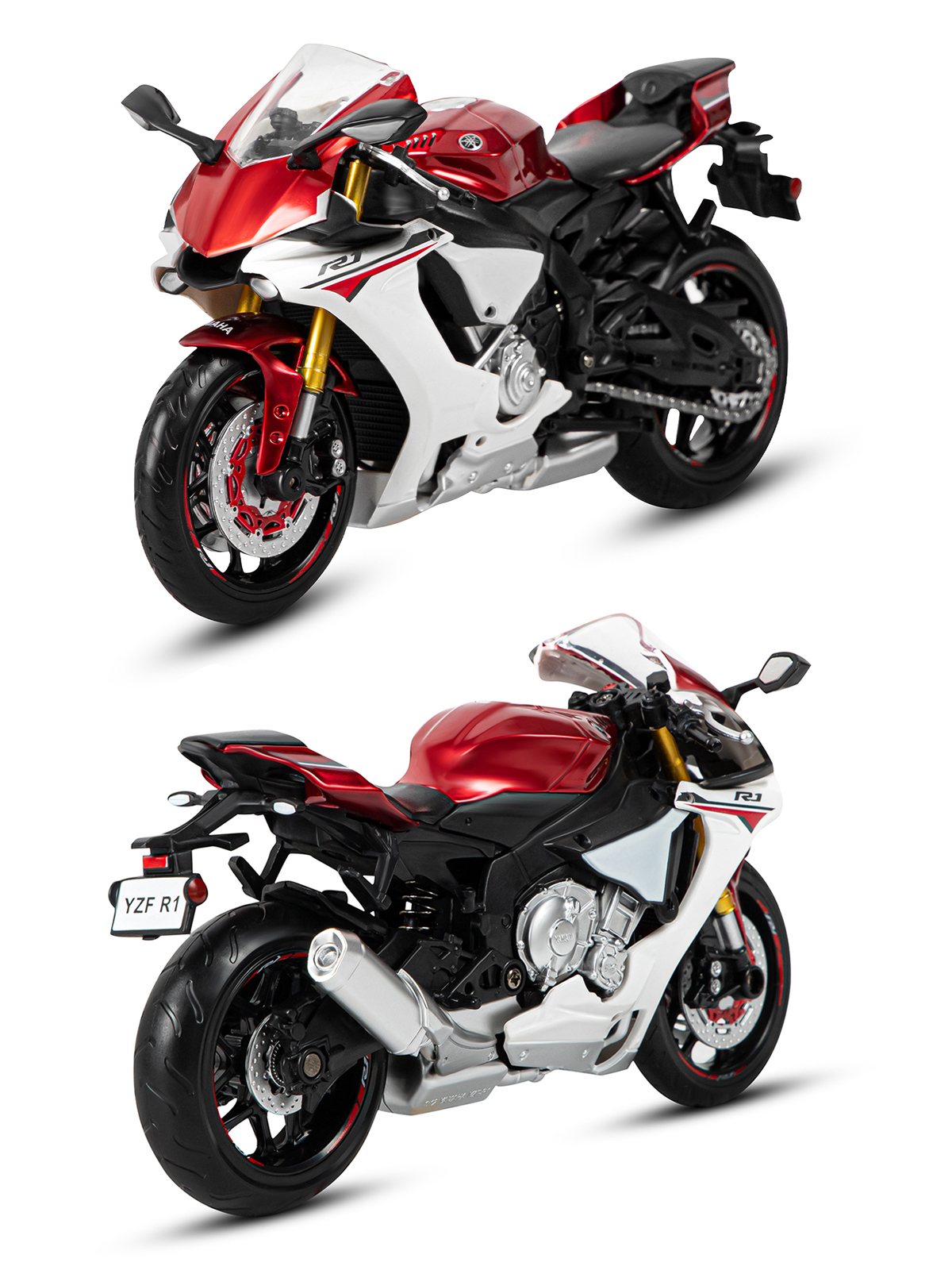 Мотоцикл АВТОпанорама Yamaha YZF R1 1:12 JB1251502 - фото 11