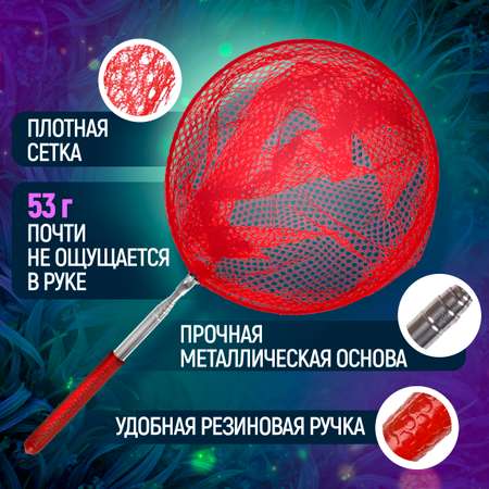 Сачок для бабочек телескопический 1TOY 37-85 см 1TOY детский для насекомых птиц рыбок 2в1 большой и маленький