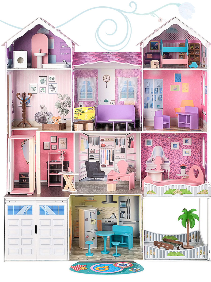 Домик для кукол PAREMO 134 см с мебелью PD318-17 - фото 12