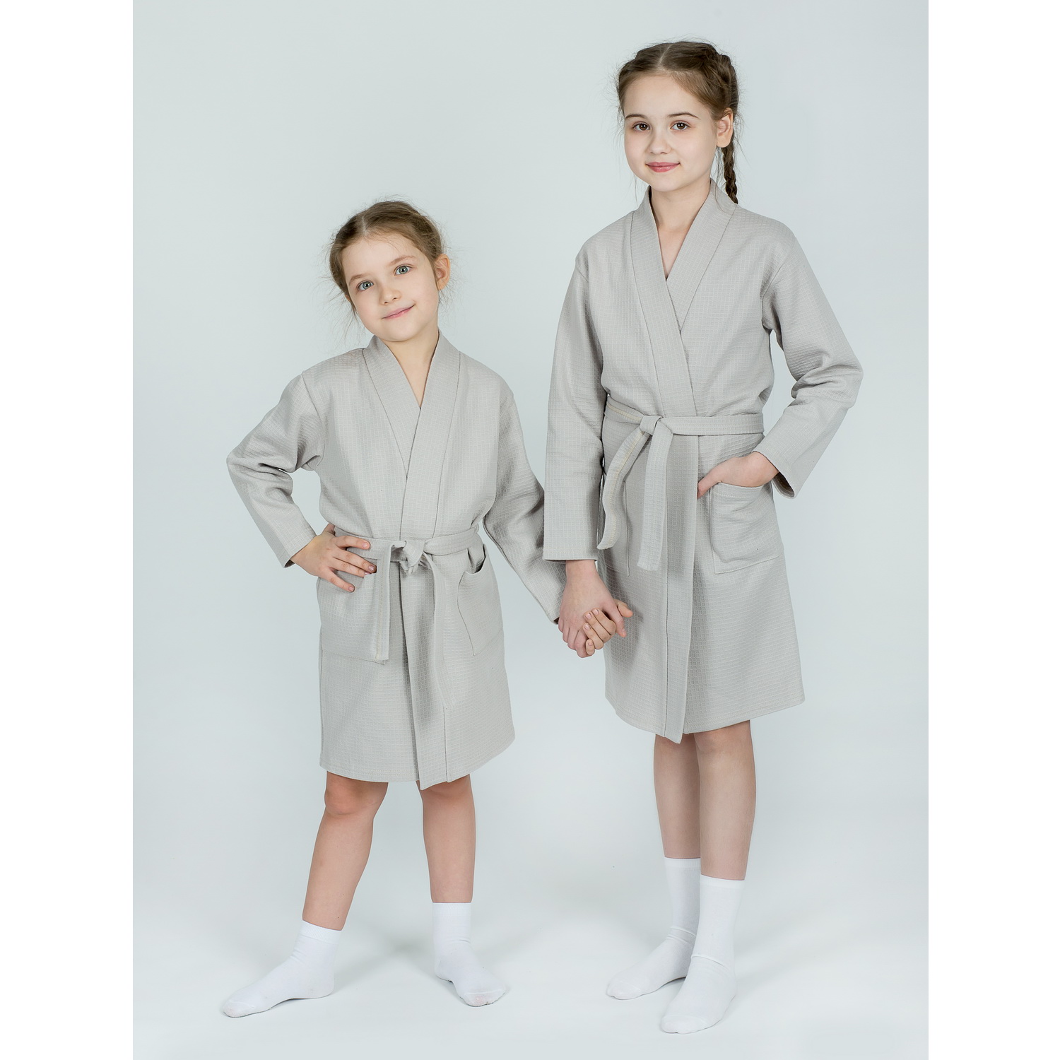 Халат KiMMi co К-1408913 св.серый - фото 4