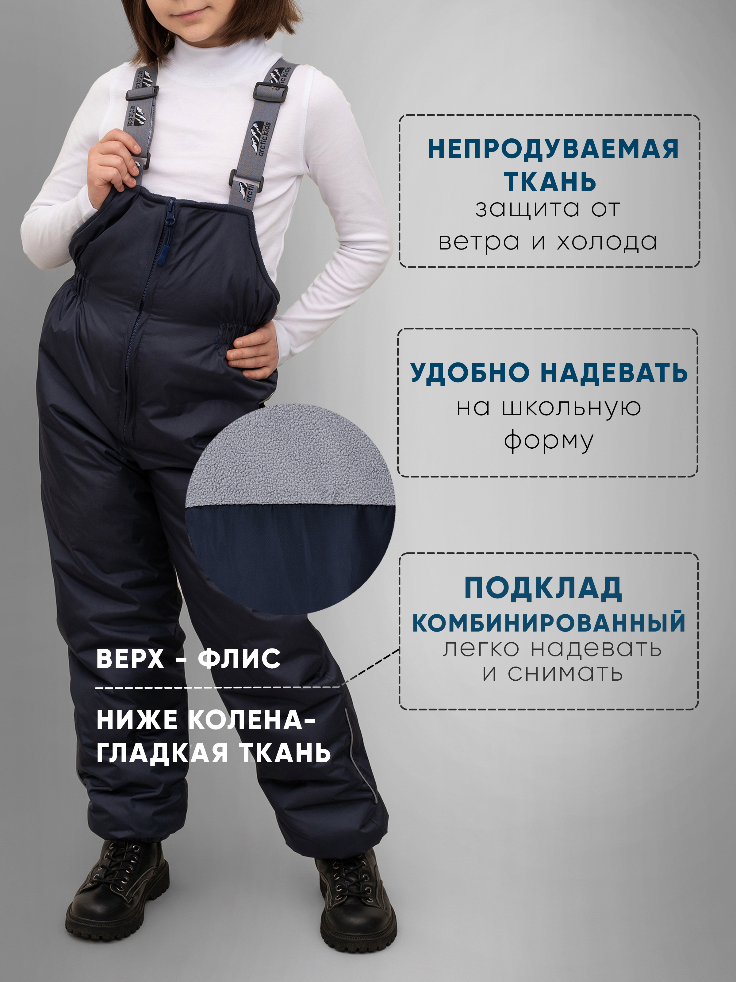 Полукомбинезон Arctic kids 60-010 синий - фото 3