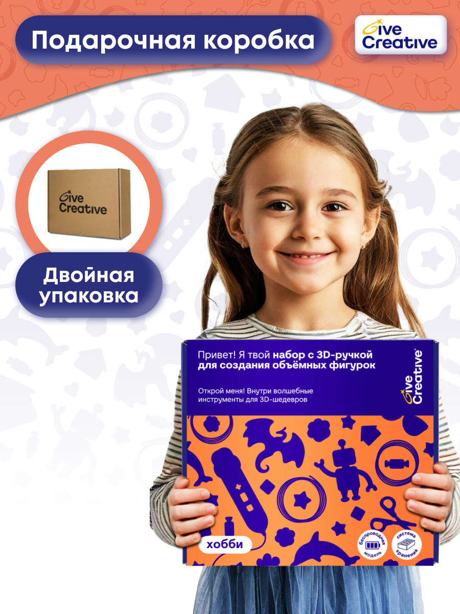 3D ручка Give Creative беспроводная в ассортименте - фото 10