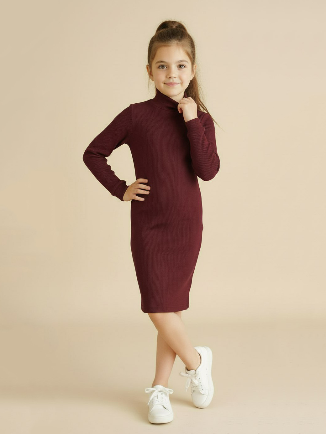 Изображение товара Детское платье-водолазка VGtrikotazh 134 для девочек повседневное и школьное Изображение товара Детское платье-водолазка VGtrikotazh 134 для девочек повседневное и школьное
