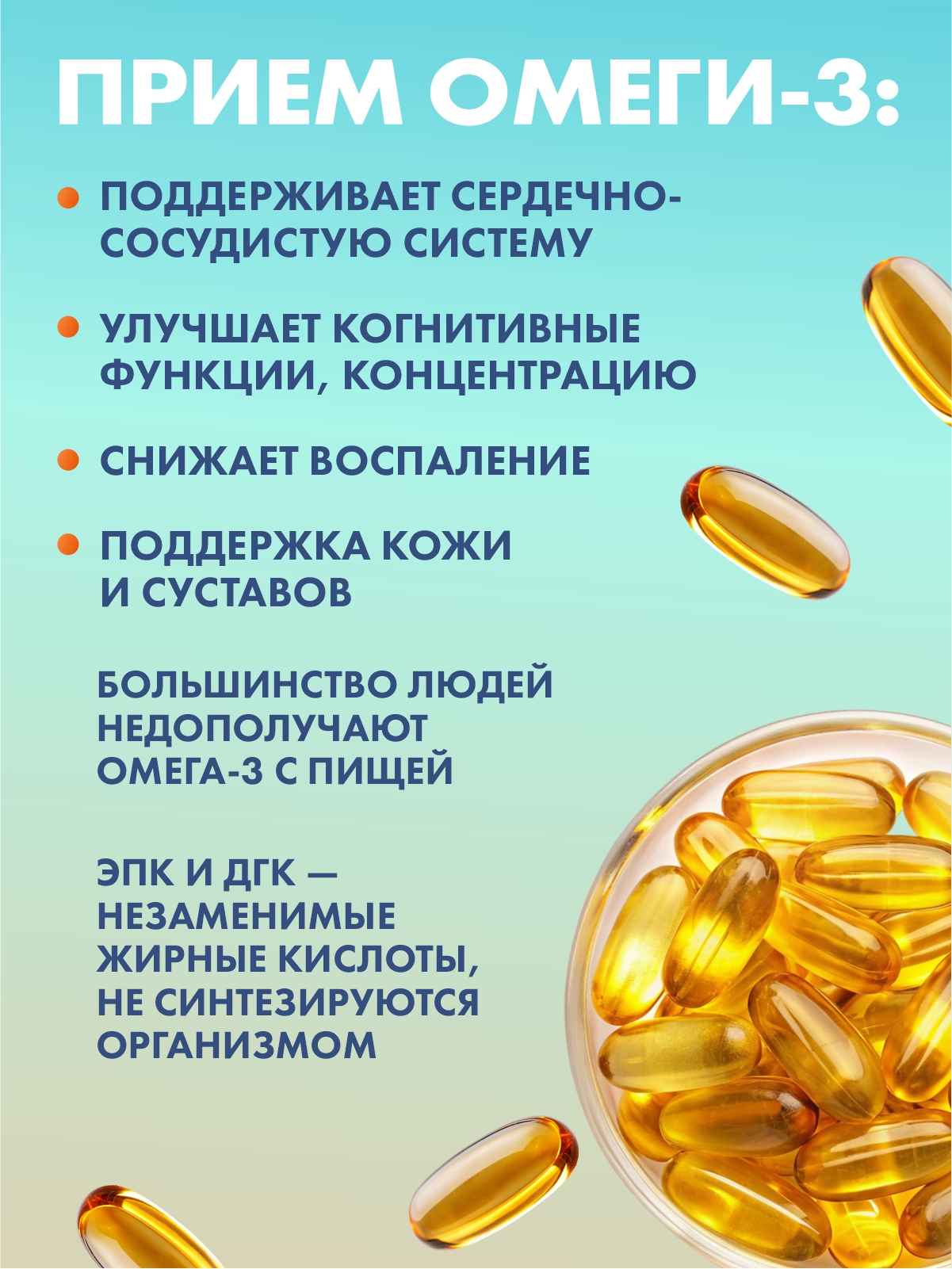 Для взрослых, беременных и детей №60 Guten Morgen Омега 3 60% рыбий жир - фото 2