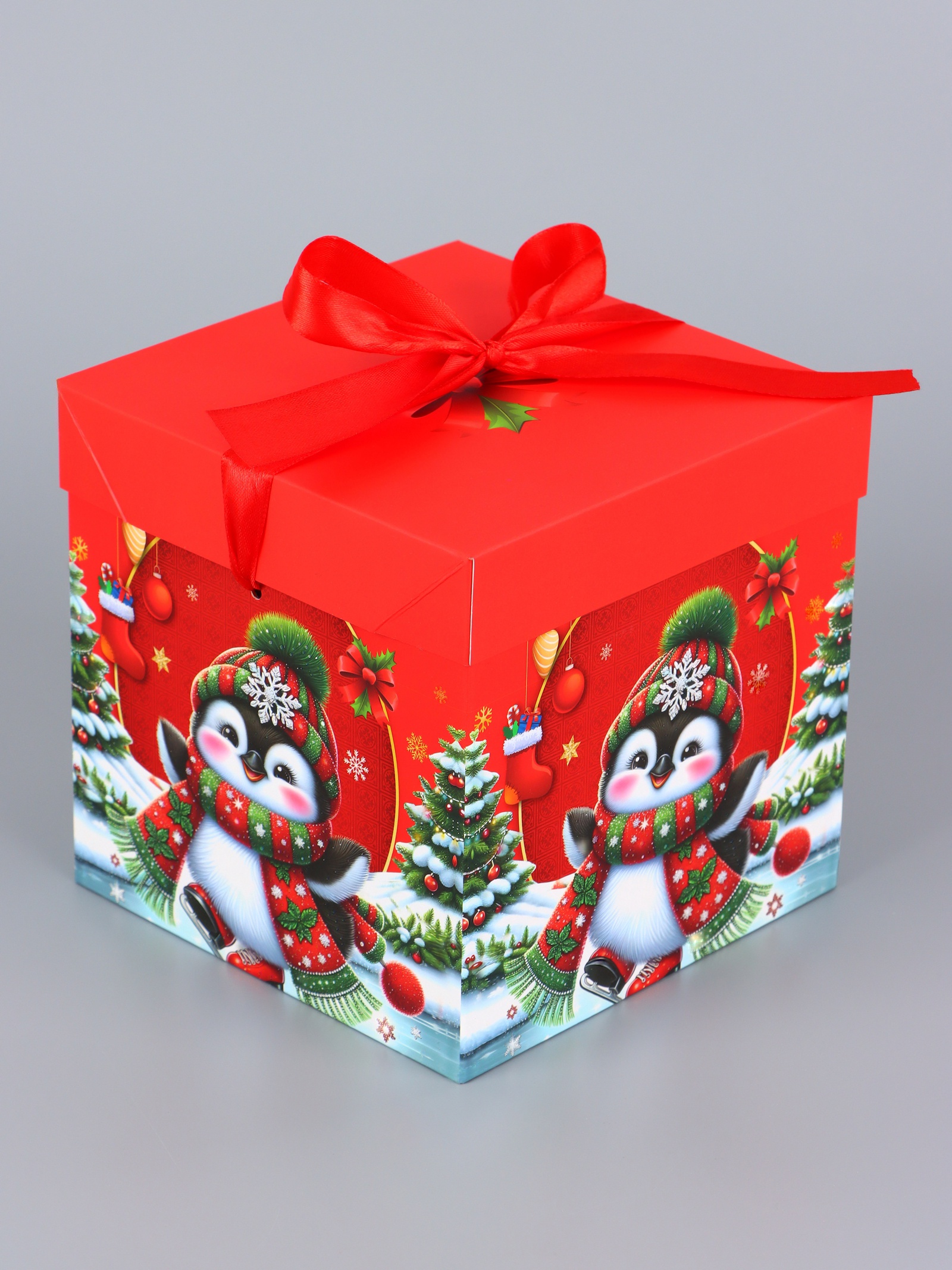 Коробка Самосборная UPAK LAND "Новогодние зверята", 15 х 15 х 15 см - фото 2