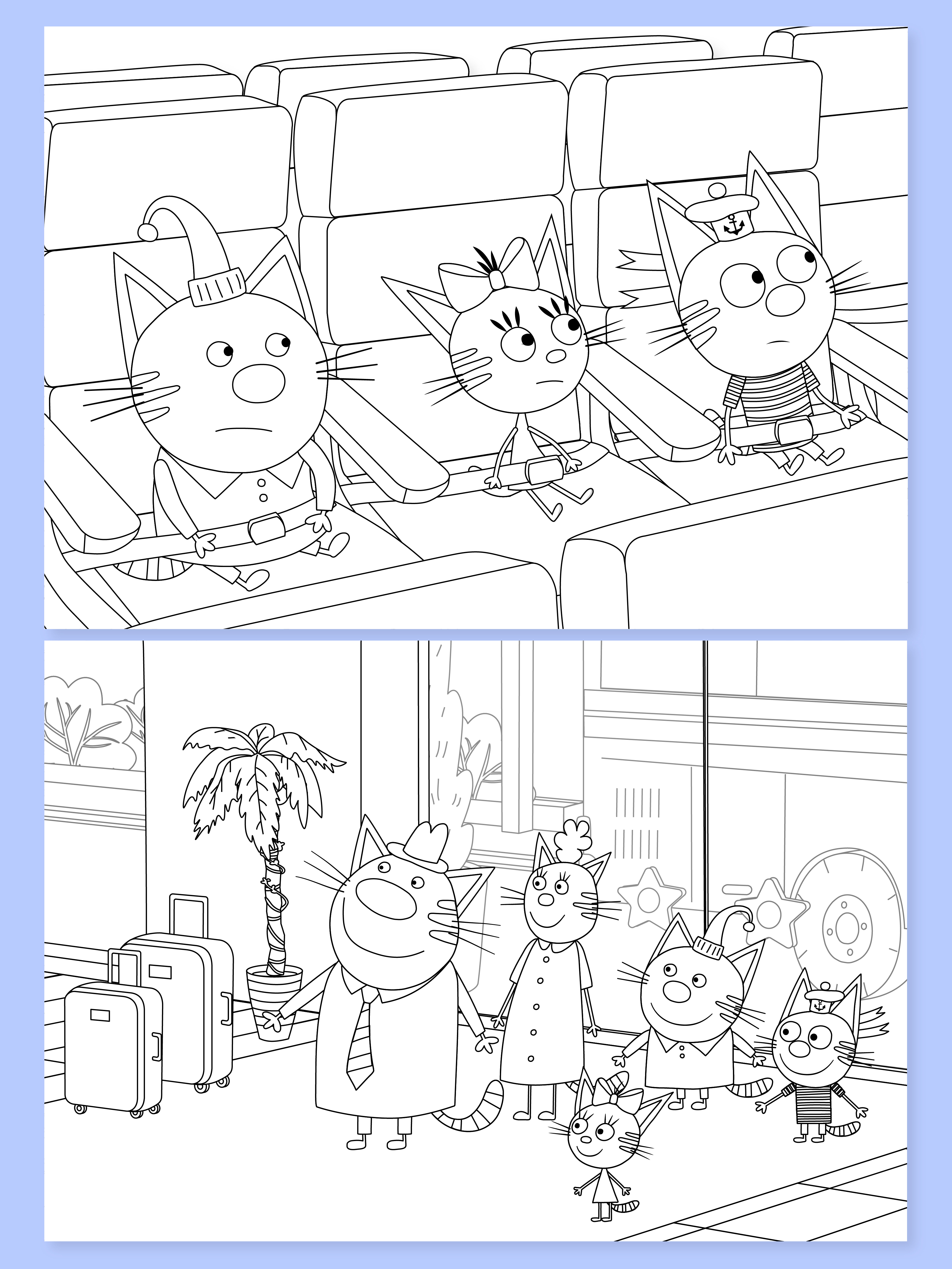 Раскраска Проф-Пресс Макси-Постер. Три кота и море приключений - фото 4